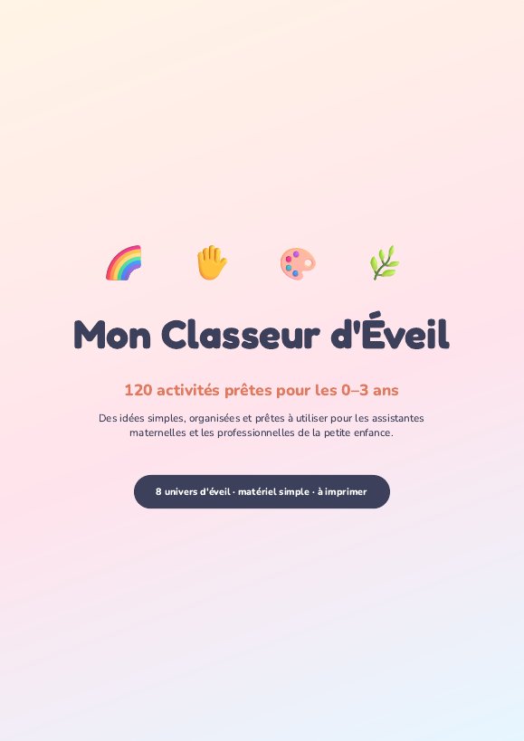 Couverture du classeur Mon Classeur d'Éveil